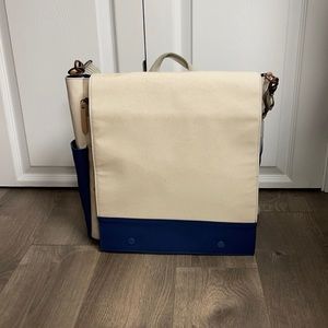 Brand new blue and beige Petunia Pickle bottom bag